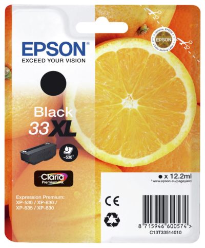 Epson Claria 33XL Black Ink Cartridge (C13T33514010)